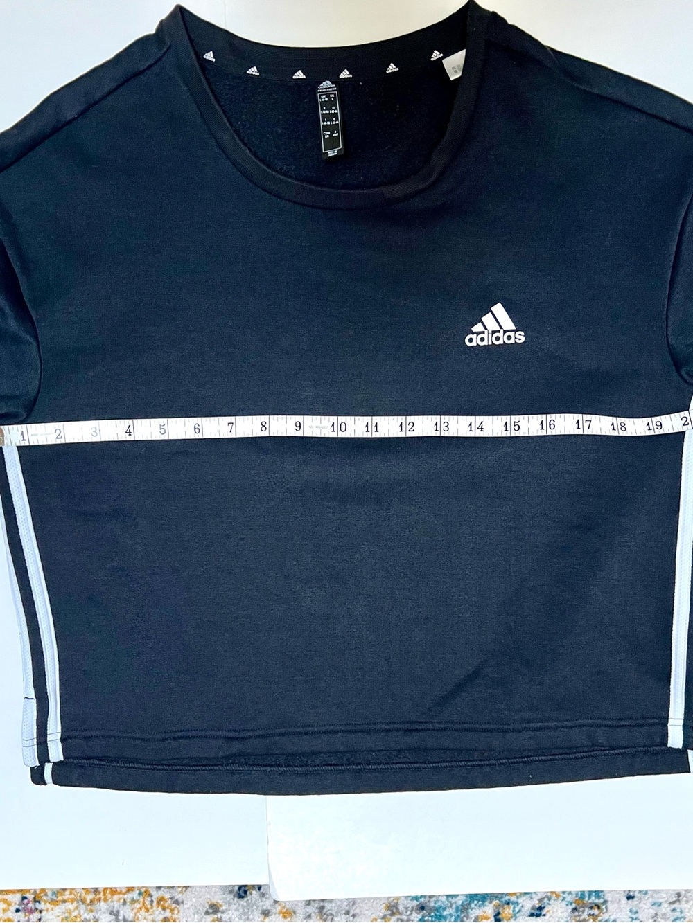 Adidas 3-striped black sweatshirt, L - Picture 9 of 14
